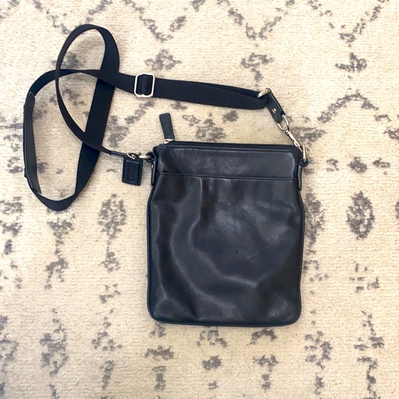 Black Coach crossbody bag with silver detailing. - Picture 2 of 5